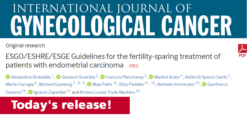 ESGO_ESHRE_ESGE_ Guidelines for the fertility-sparing treatment of patients with endometrial carcinoma_Twitter